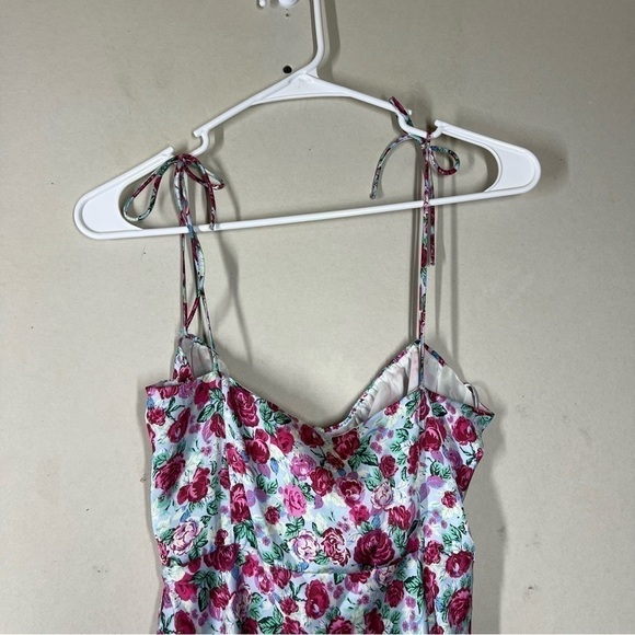 NWT Zara Satin Floral Spaghetti Strap Slip Dress Size US XS - Picture 9 of 14